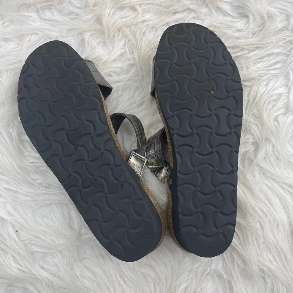 Naot Kimberly Metallic Leather Rhinestone Cork Sandals - Picture 9 of 11